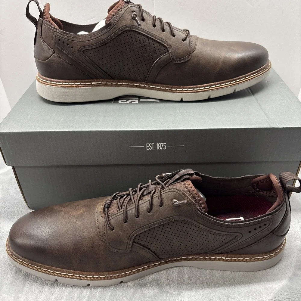 Stacy Adams Score Leather Plain Toe Derby 12 M NIB